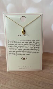 Tiny Tags Gold Football Charm Necklace